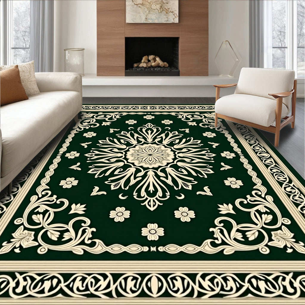 Ornate Floral Medina Medallion Design Rug