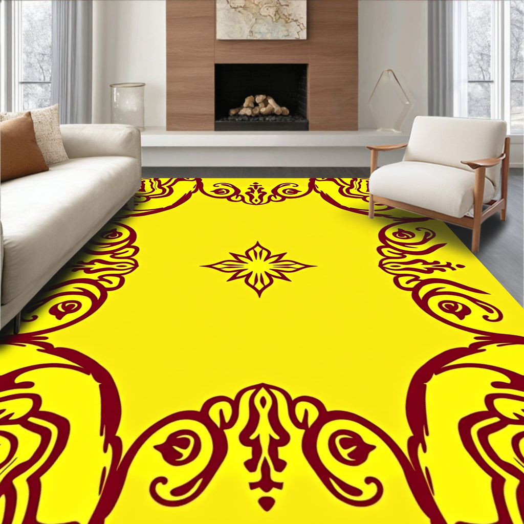 Bold Abstract Floral Swirls Rug