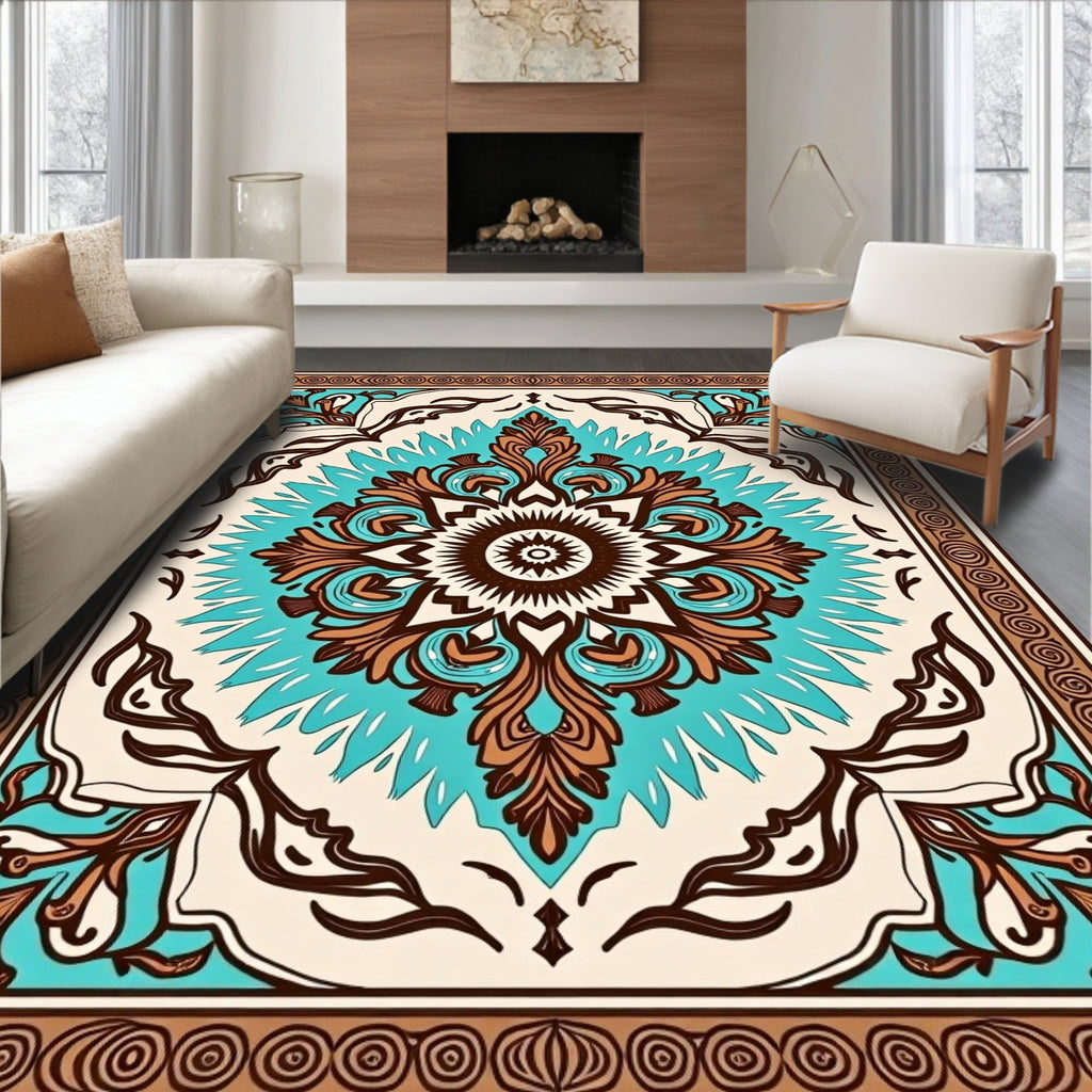 Elegant Floral Medallion Center Rug
