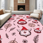 Whimsical Gnome Forest And Leaf Design Rug
