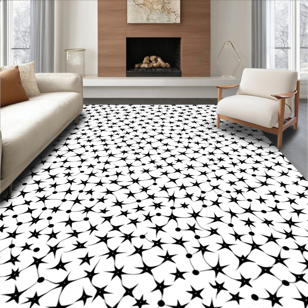 Starburst Patterned Abstract Design Rug