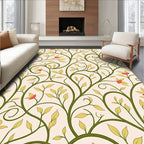 Green Vine And Red Bloom Pattern Rug