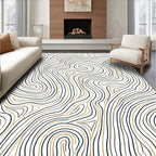 Abstract Wavy Line Pattern Rug