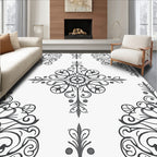 Ornate Scrollwork Symmetry Design Rug