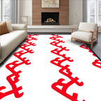 Red Zigzag Vertical Pattern Rug