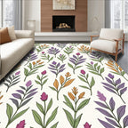 Delicate Floral Leaf Pattern Rug