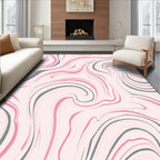 Pink and Gray Swirl Pattern Rug