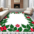 Red Holly Berry Border Rug