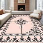 Delicate Floral Heart Pattern Rug