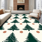 Forest Pine Snowflake Pattern Rug