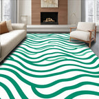 Teal Wave Pattern Rug