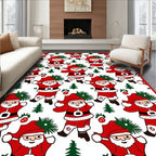 Jolly Santa Claus Christmas Trees Rug