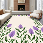 Purple Floral Border Design Rug