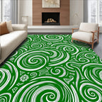 Emerald green abstract swirl snowflake Rug