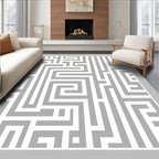 Modern Geometric Maze Style Rug