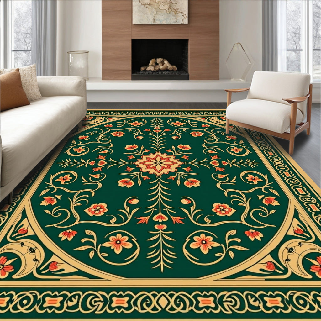 Ornate Floral Arabesque Medallion Rug