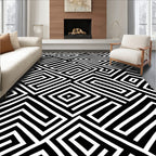 Abstract Geometric Maze Pattern Rug
