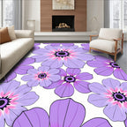 Purple Daisy Mandala Pattern Rug