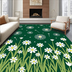 White Daisy Field Pattern Rug
