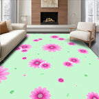 Pink Daisy Floral Pattern Rug