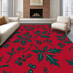 Festive Leaf and Berry Pattern Rug