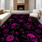 Gothic Skull Floral Style Rug