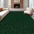 Deep Emerald Lush Foliage Organic Rug