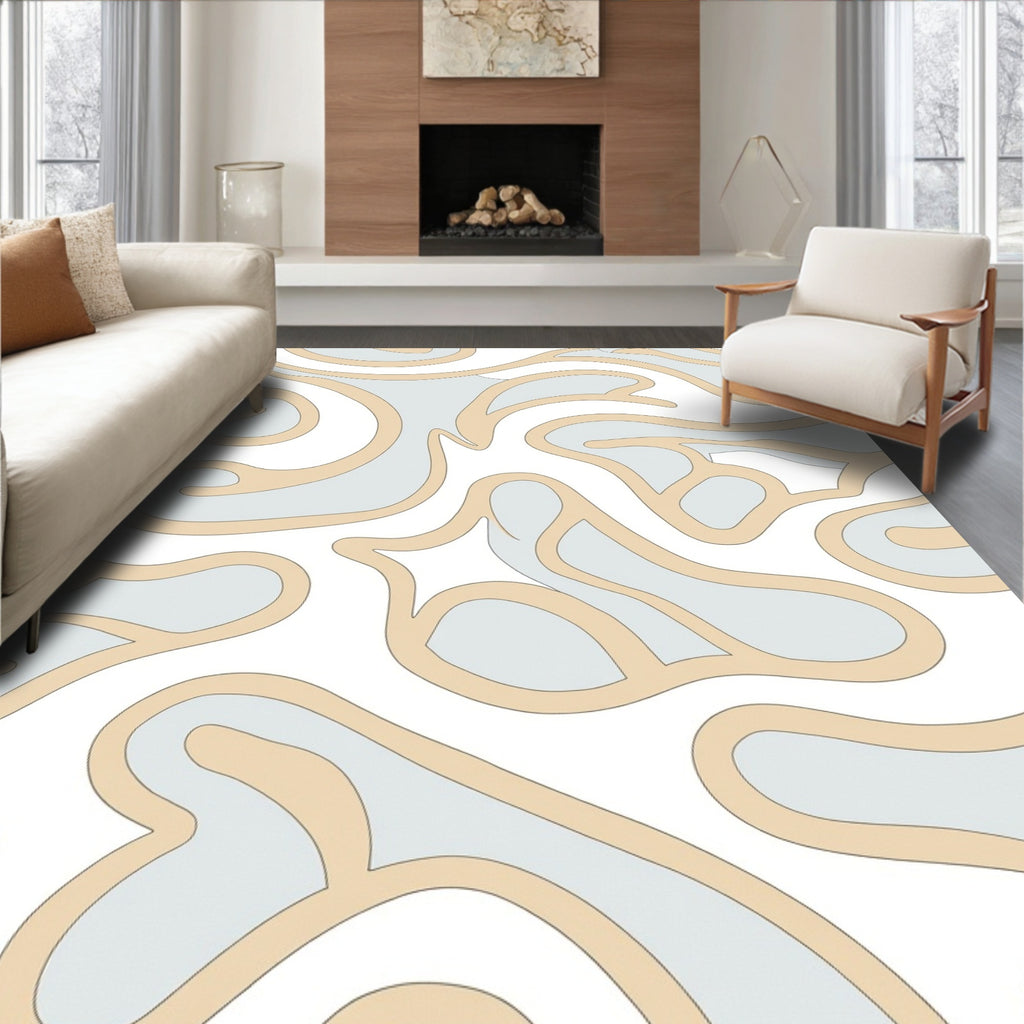 Organic Swirls Abstract Pattern Rug