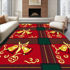 Holiday Bell Patterned Plaid Rug