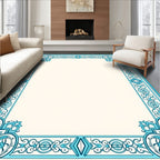Oceanic Blue Antique Floral Border Rug