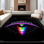 Mysterious Cosmic Rainbow Geometric Pattern Rug