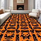 Halloween Skull Mask Pattern Rug
