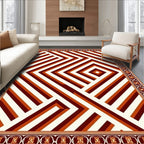 Bold Geometric Striped Antique Rug