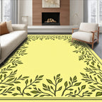 Green Leaf Vine Border Design Rug