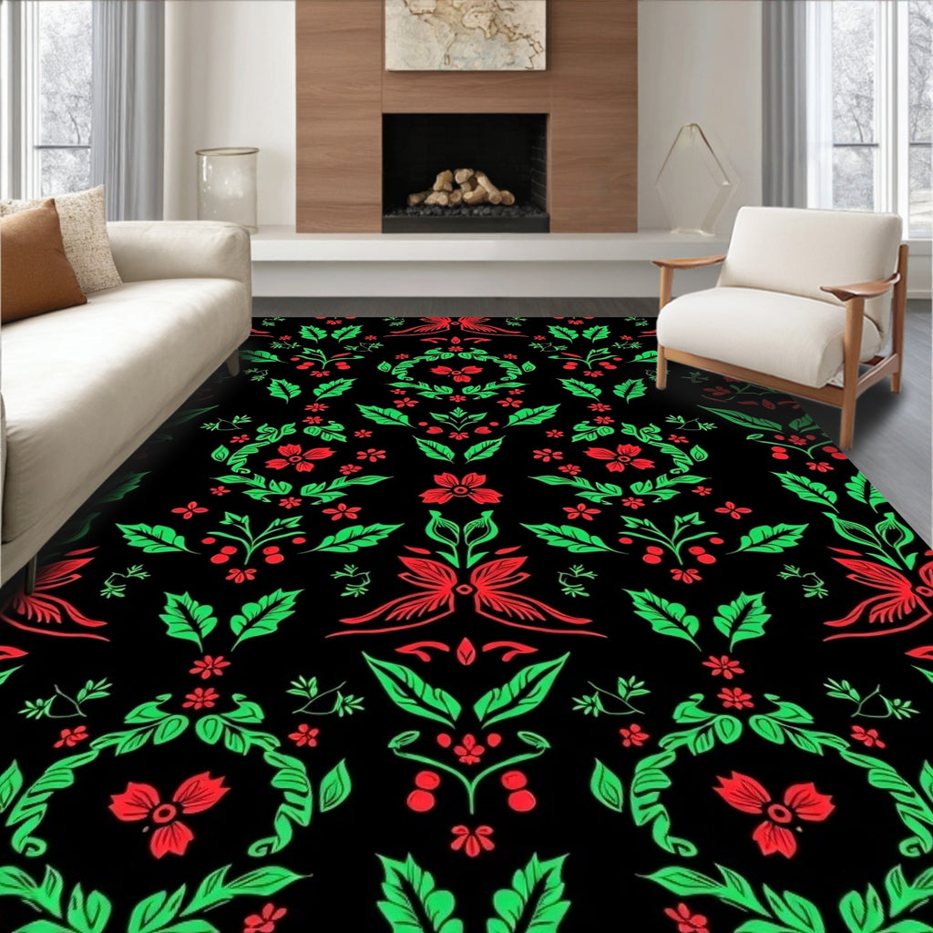 Bold Floral Vine Pattern Rug