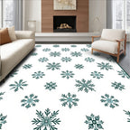 Deep Teal Snowflake Scatter Rug