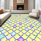 Artistic Scales Patterned Yellow Rug