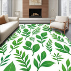 Green Leafy Botanical Pattern Rug