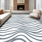 Flowing Gray Lines Stripe Pattern Rug