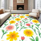 Cheerful Blooms Floral Pattern Rug