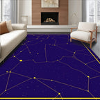 Celestial Constellation Yellow Geometric Design Rug