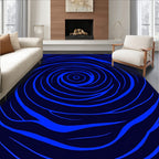Bold Blue Swirl Pattern Rug