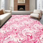 Whimsical Pink Swirl Pattern Design Rug