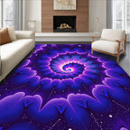 Vibrant Violet Swirl Fractal Pattern Rug