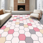 Geometric Hexagon Pattern Pastel Rug