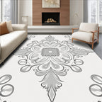 Ornate Scrollwork Floral Pattern Rug