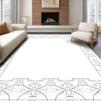 Ornate Geometric Mirror Frame Pattern Rug