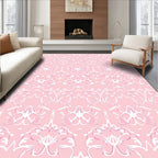 White Orchid Floral Pattern Rug