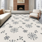 Folk Snowflakes And Buds Pattern Rug