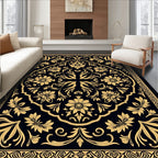 Classic Floral Leaf Scrollwork Design Rug